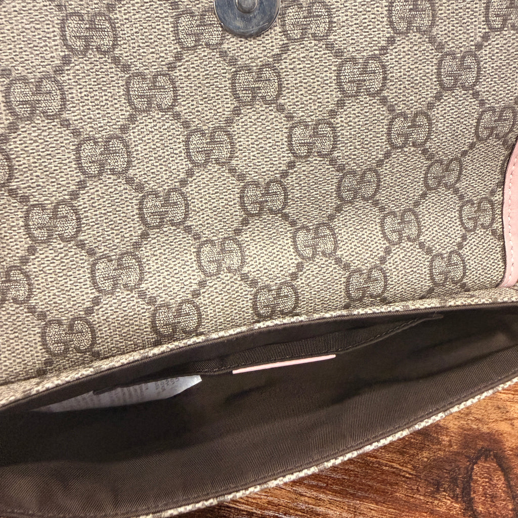 Gucci GG Canvas Heart Bit Pink Canvas Bag