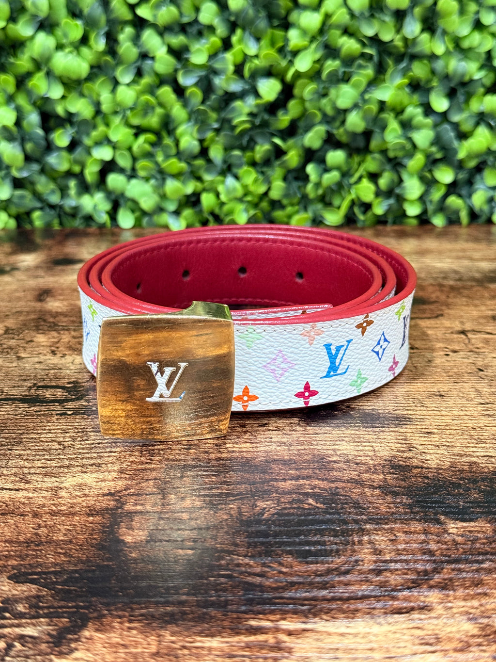 Louis Vuitton White Multicolor Belt