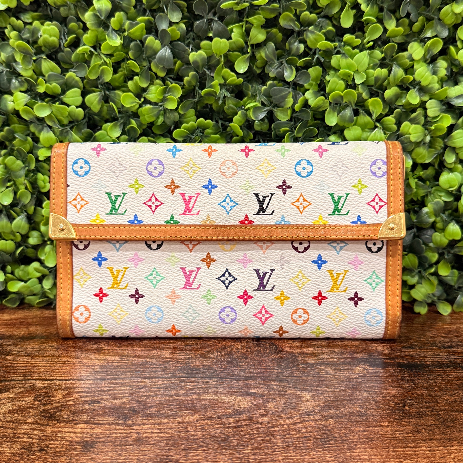 Louis Vuitton Wallet Murakami White Multicolor
