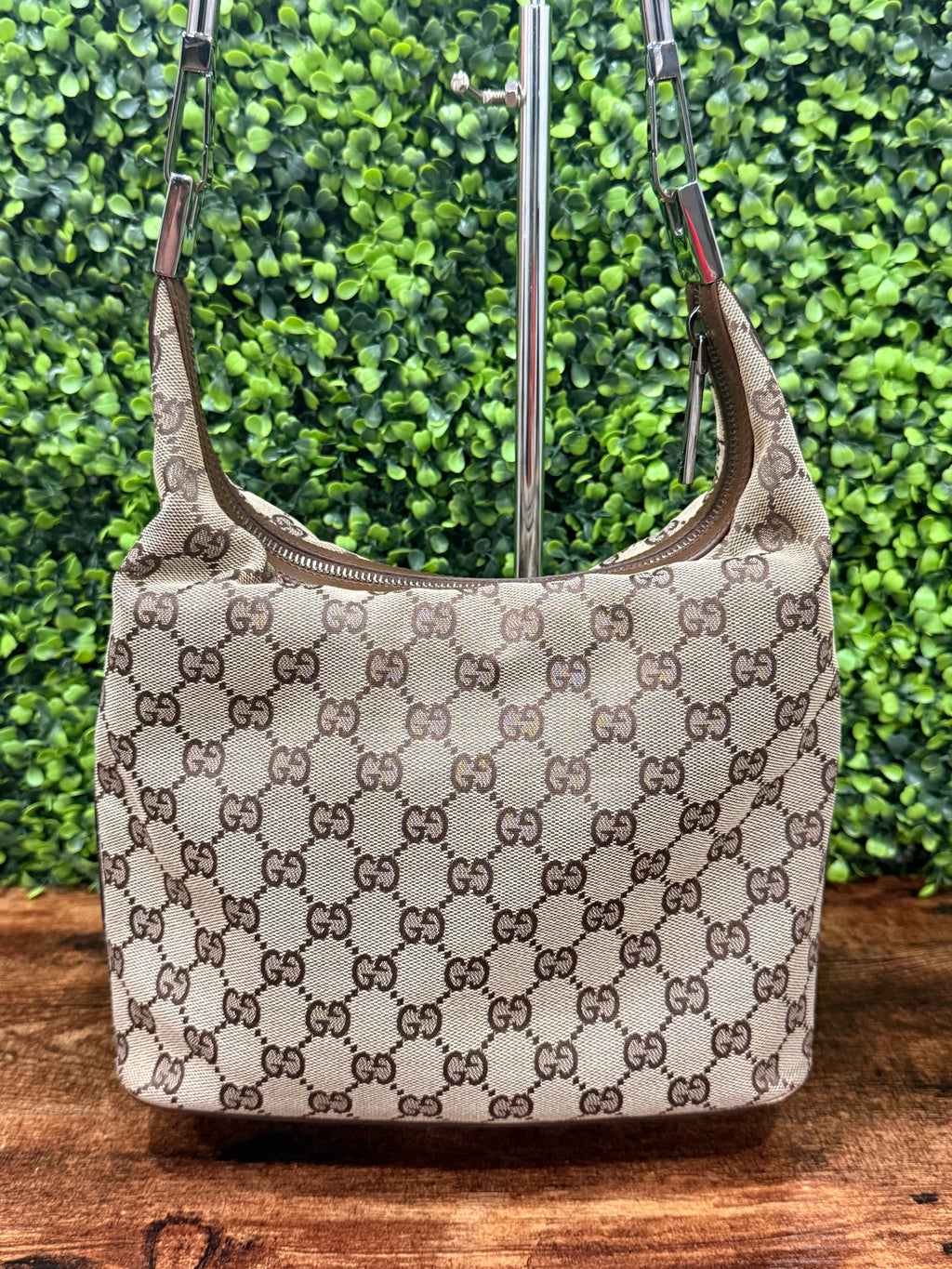 Gucci Vintage GG Canvas Shoulder Bag