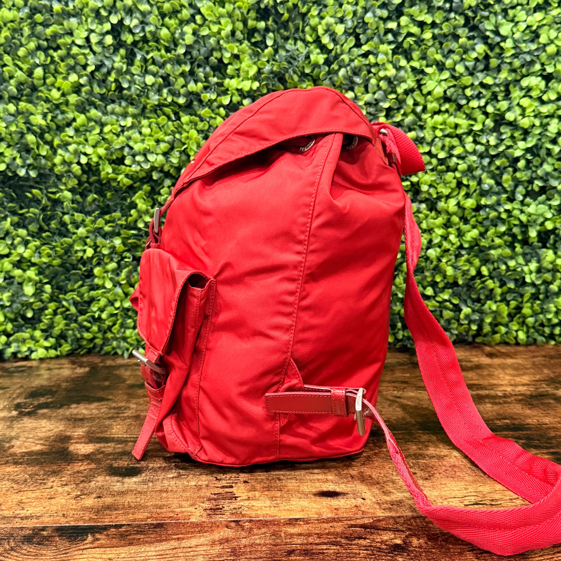 Prada Tessuto Vela Nylon Backpack Red