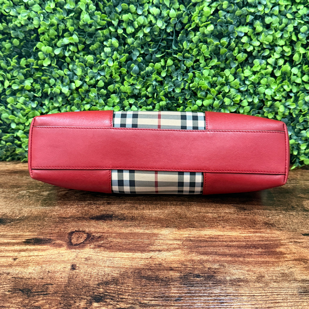 Burberry Red Haymarket Check Chichester Bag