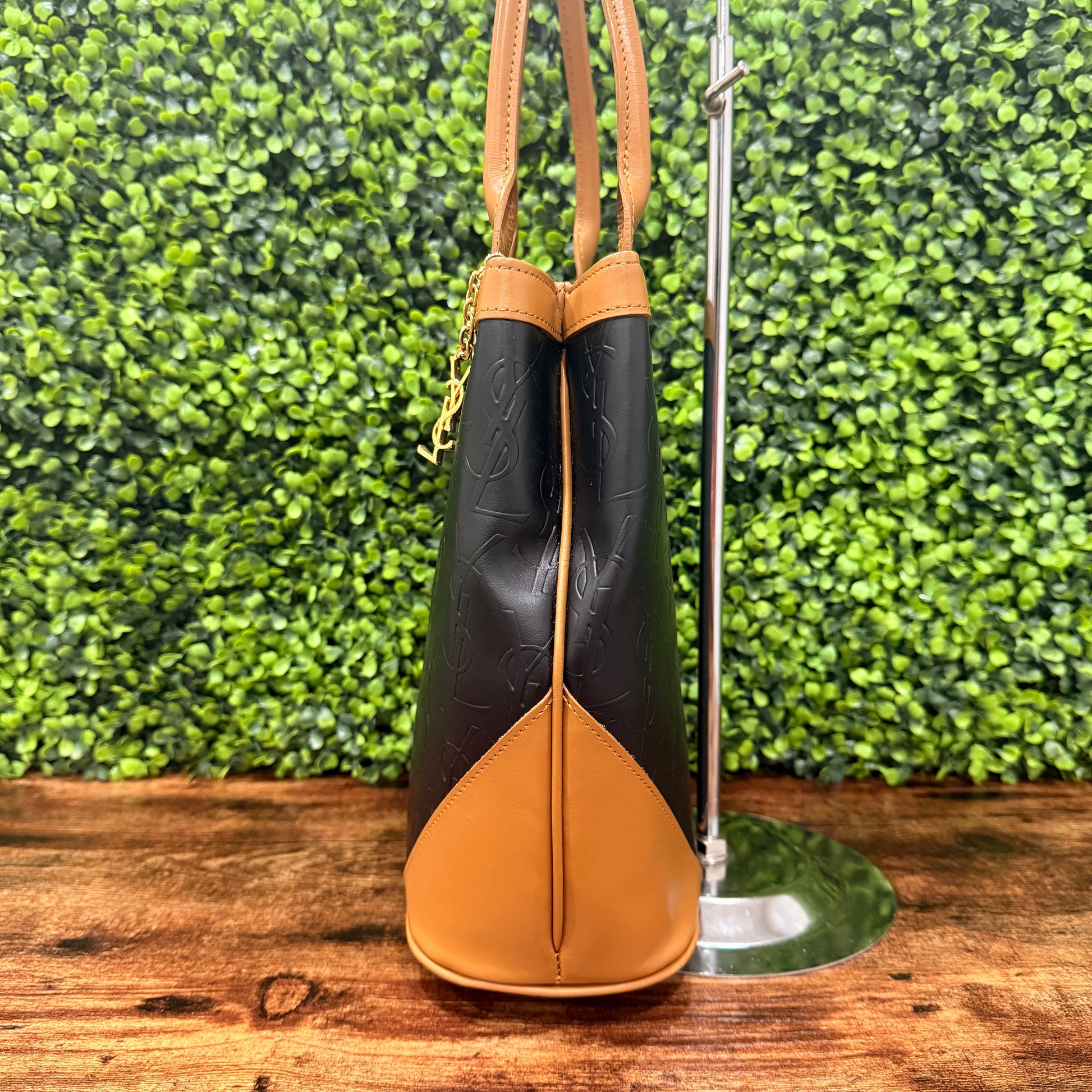 YSL Vintage Bicolor Brown and Noir Bag