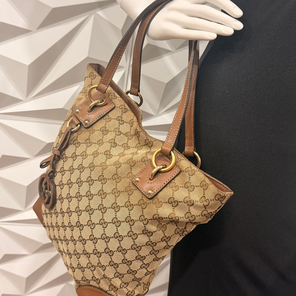Gucci GG Canvas Charm Medium Tote