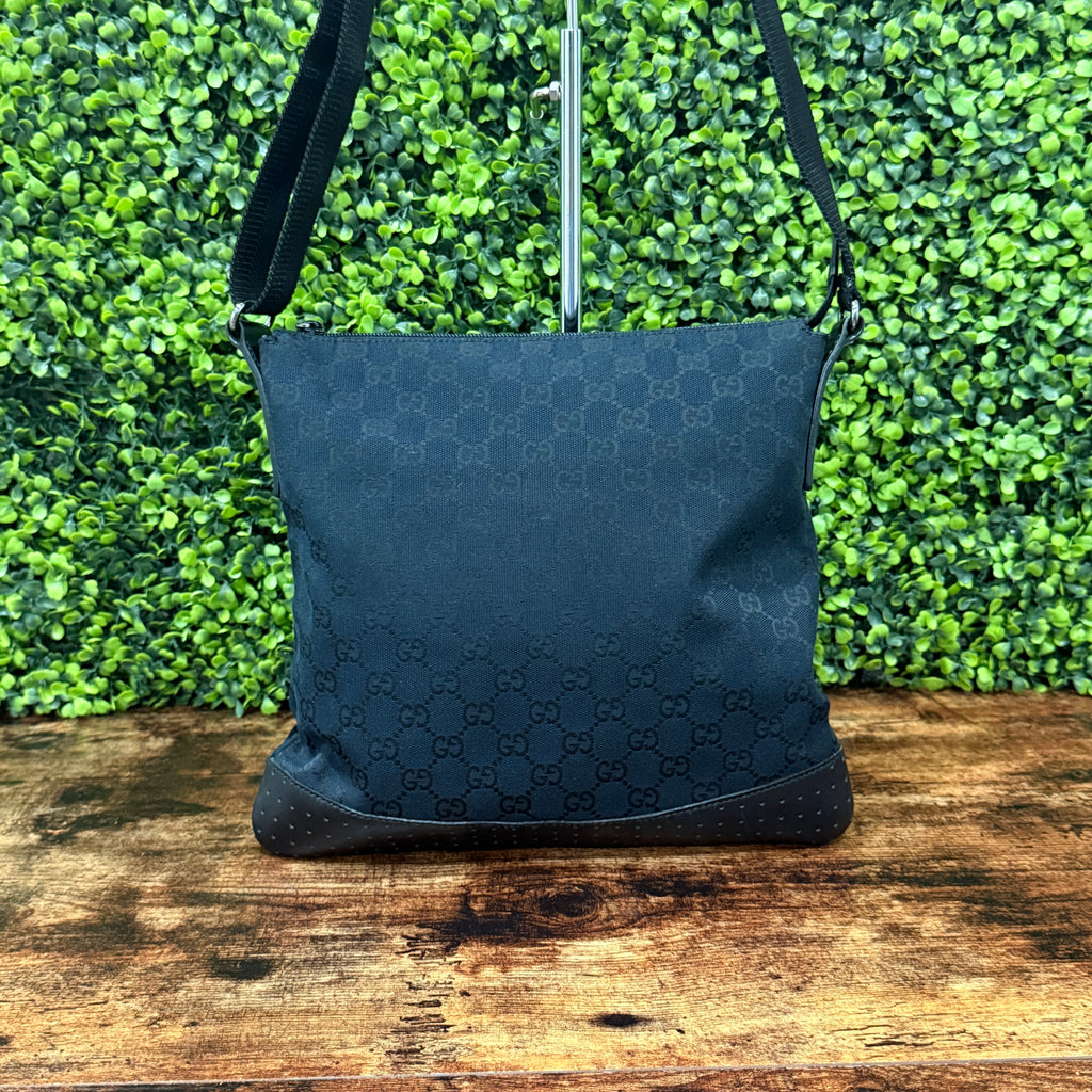 Gucci GG Black Canvas Messenger Crossbody