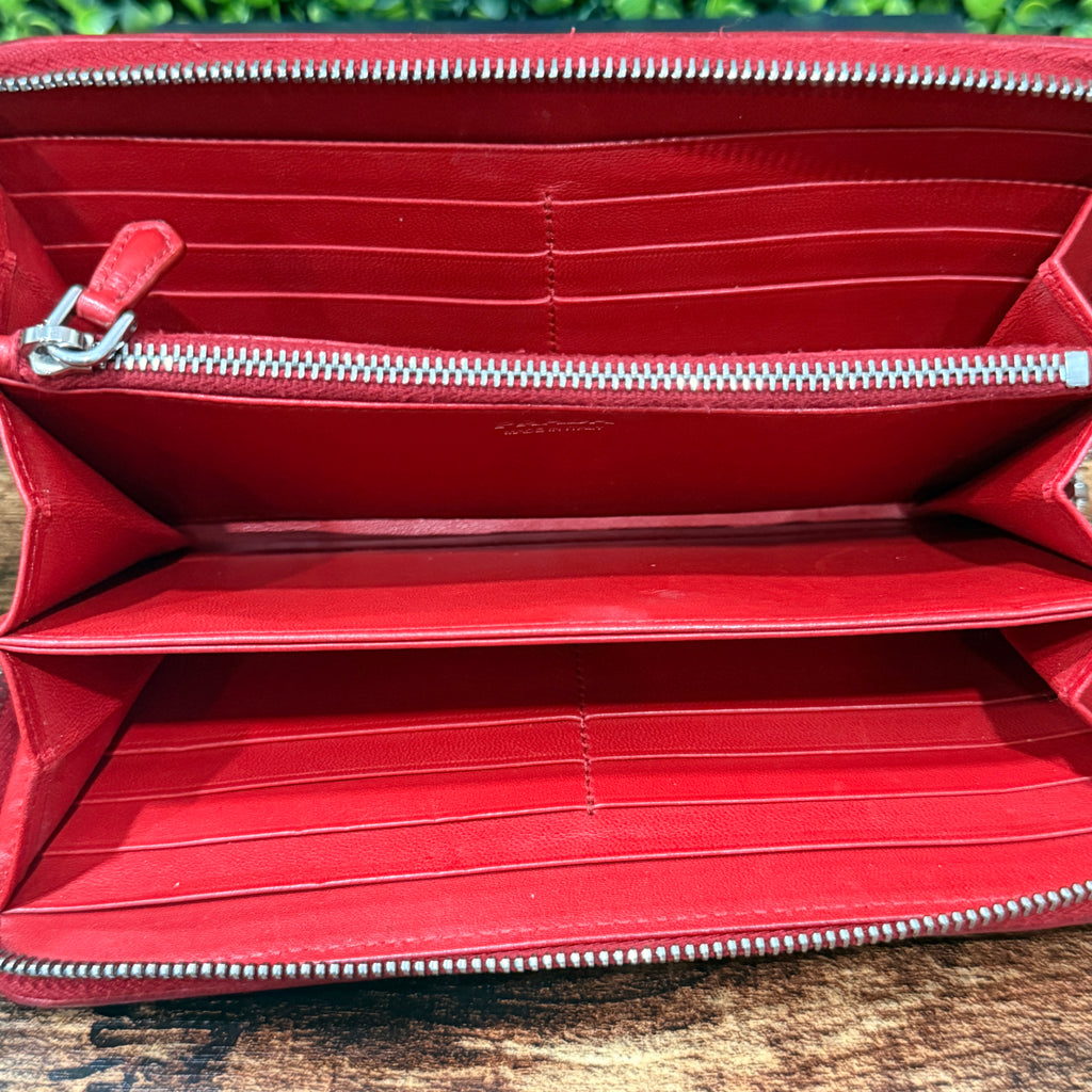 Prada Red Diagramme Wallet