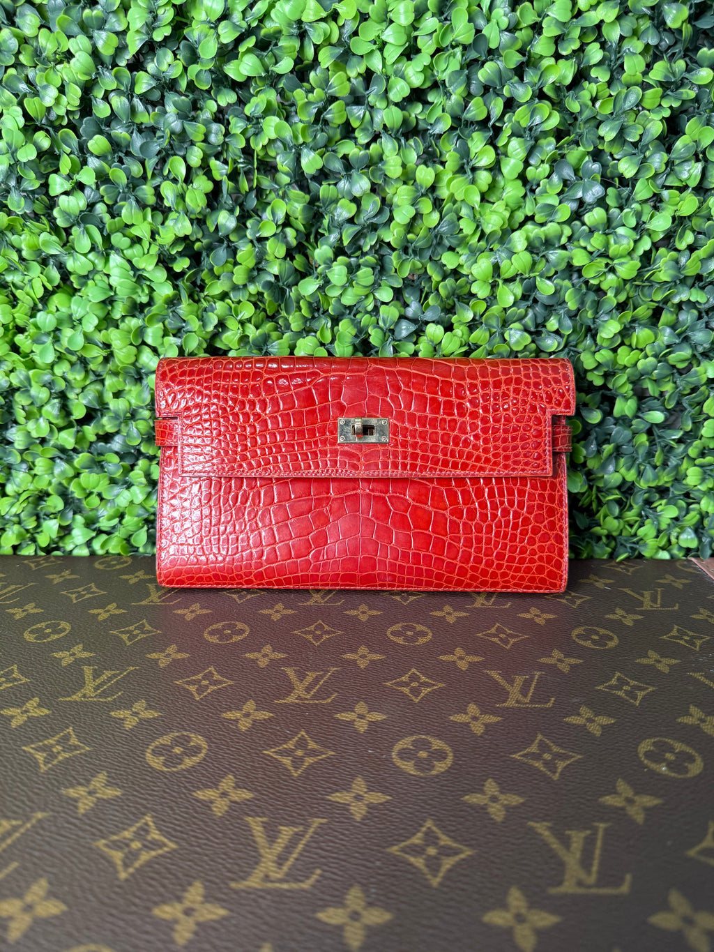 Hermes Red Kelly Clutch