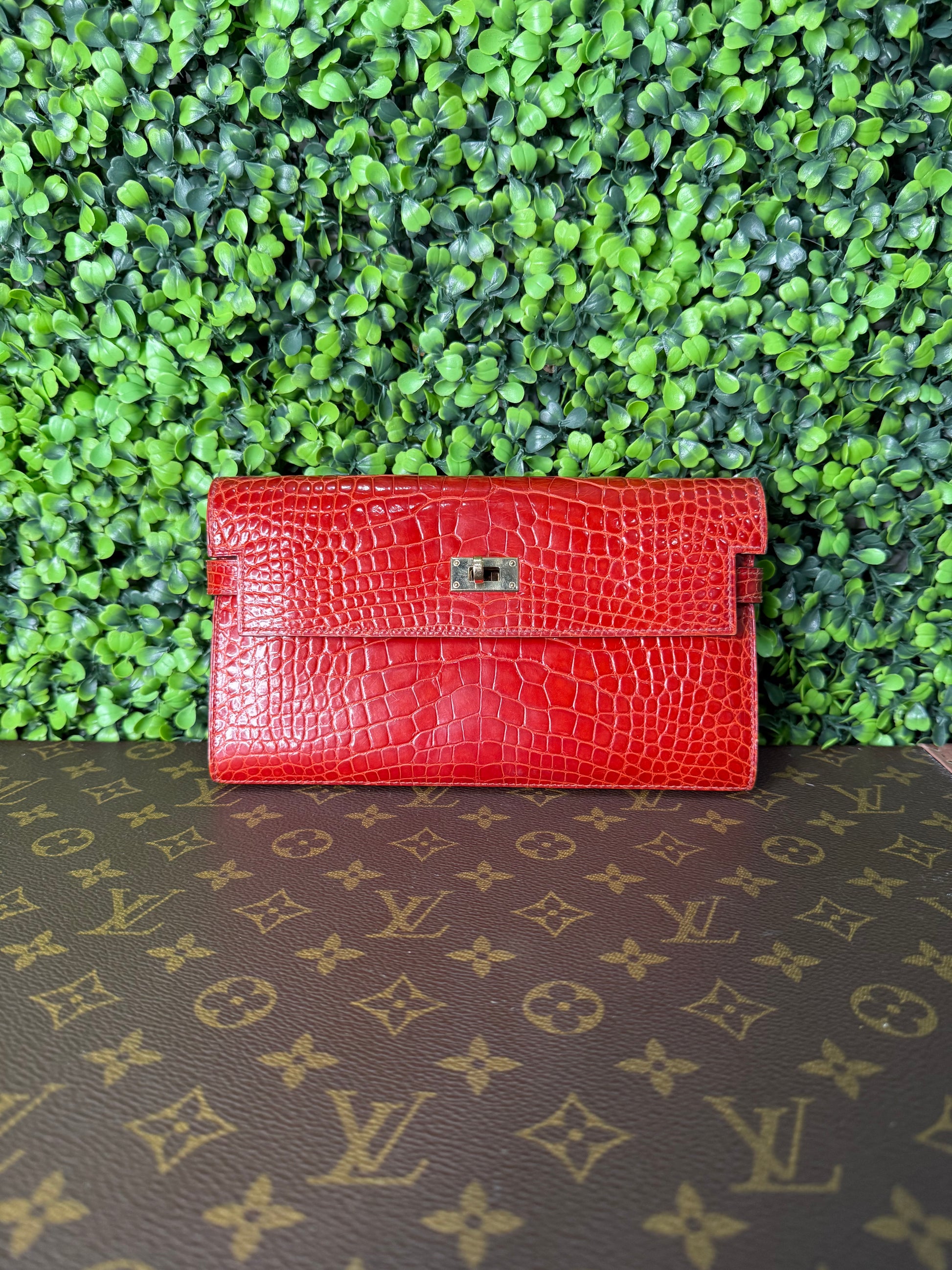 Hermes Red Kelly Clutch