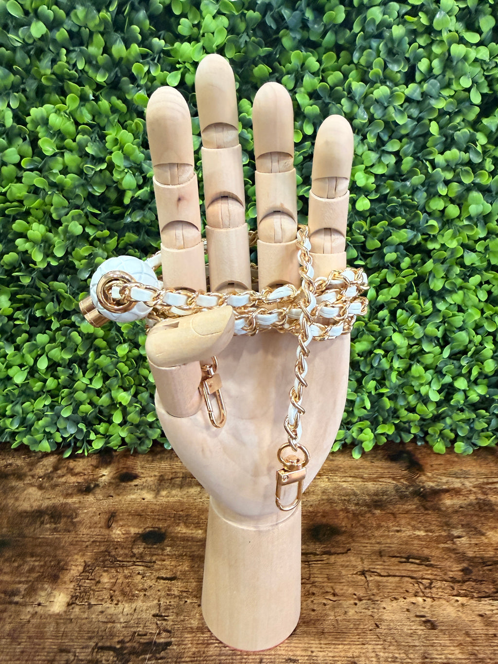 No-Brand Adjustable Chain White/Gold Strap