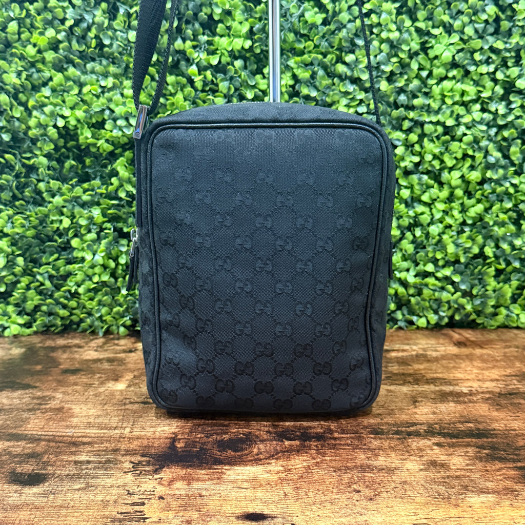 Gucci Black GG Canvas Crossbody