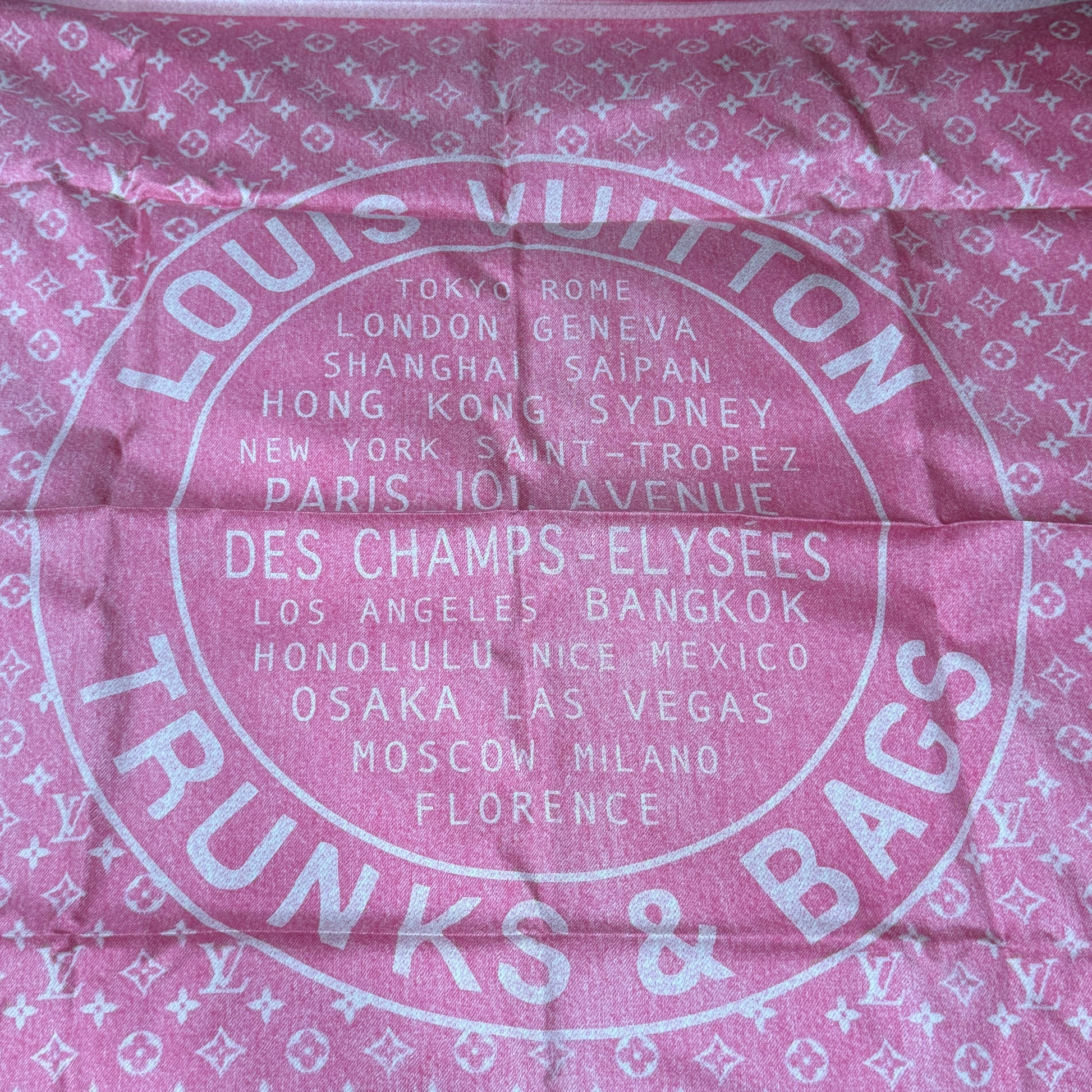 Louis Vuitton Denim Stamp Square 90 Pink
