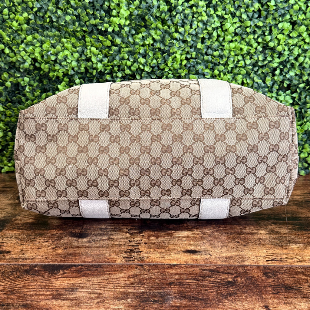Gucci GG Canvas Bamboo Bar Tote