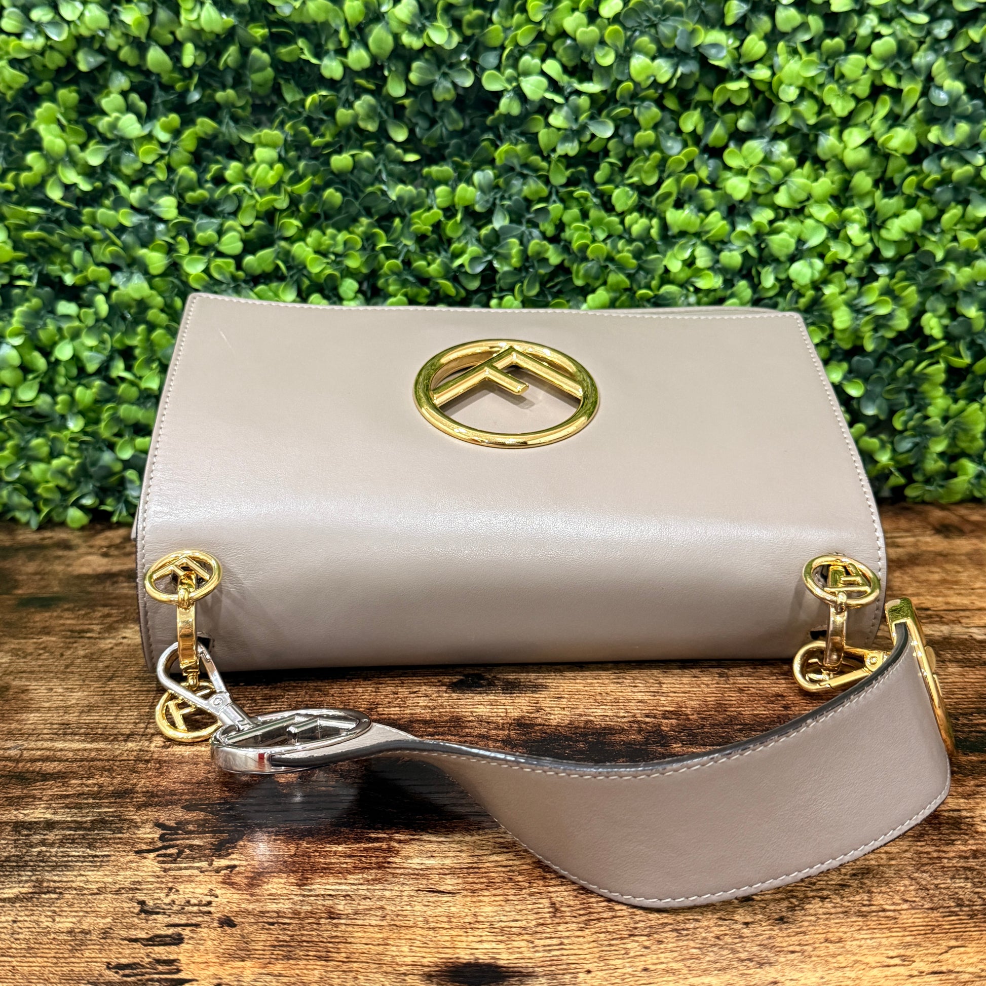 Fendi Kan I F Beige Shoulder Bag