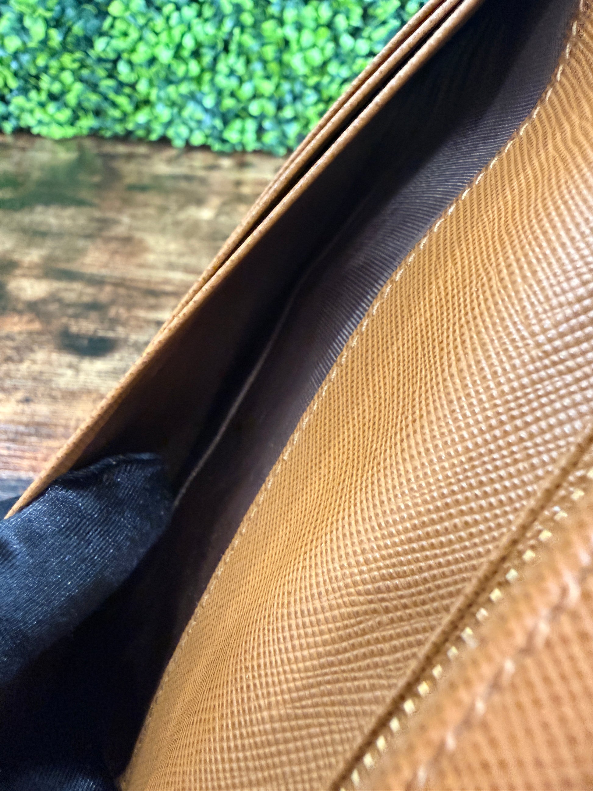 Prada Beige Saffiano Continental Flap Wallet