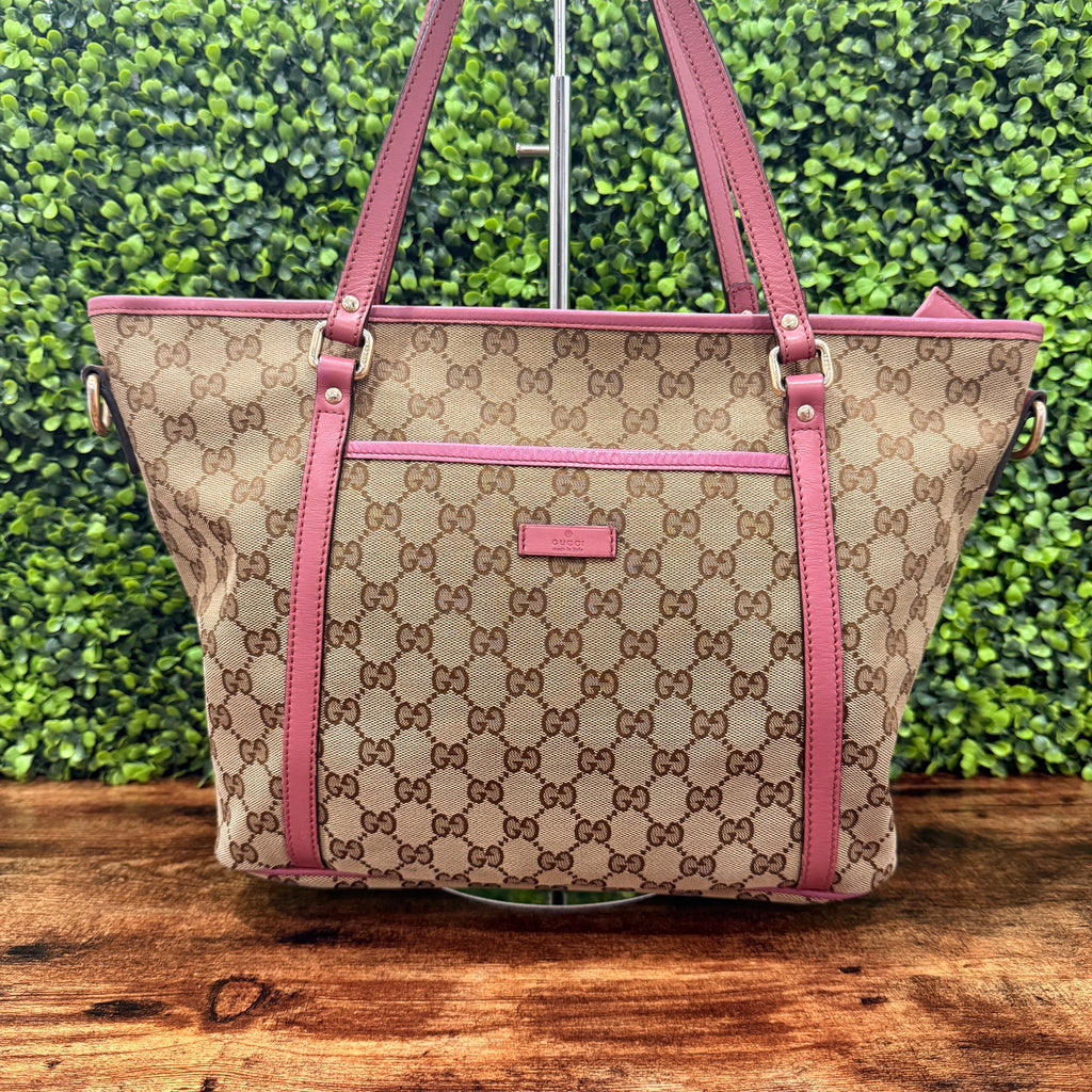 Gucci Canvas Bag Brown & Pink