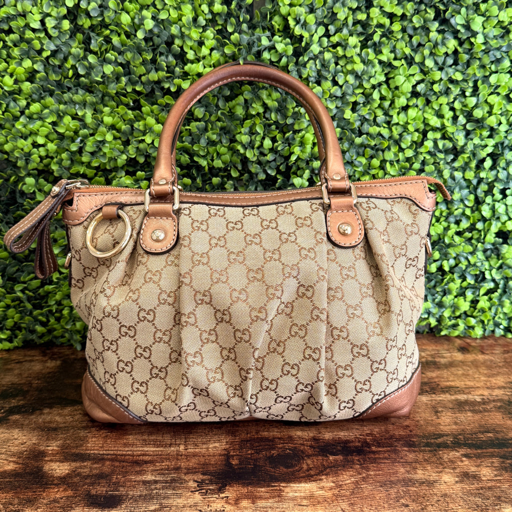 Gucci GG Canvas Sukey Satchel Bag