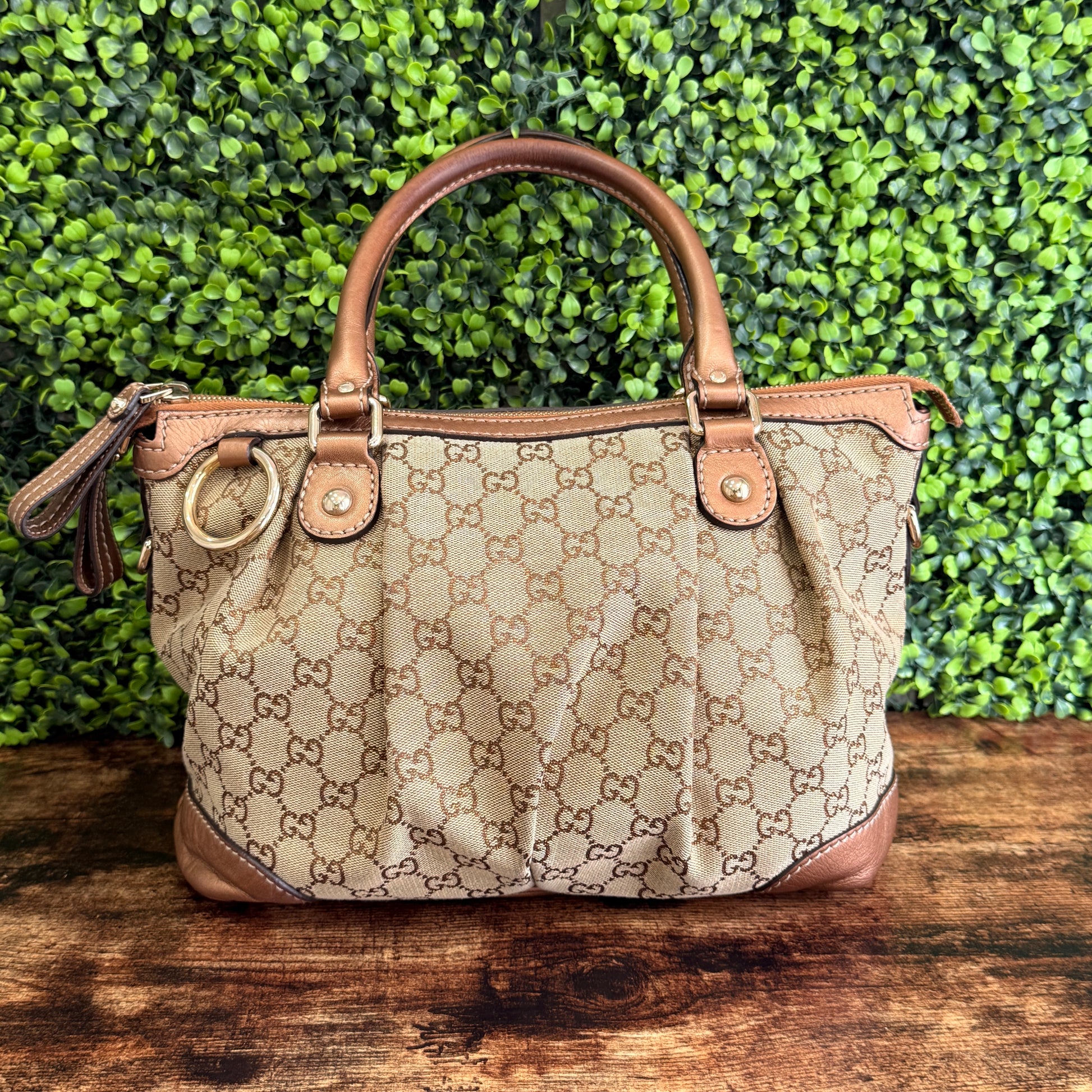 Gucci GG Canvas Sukey Satchel Bag