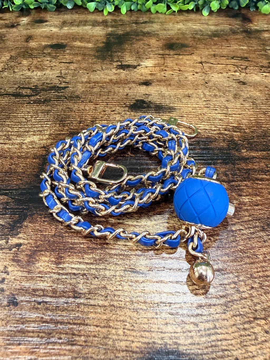 No-Brand Adjustable Chain Blue/Gold Strap