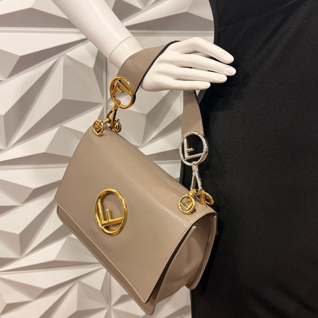 Fendi Kan I F Beige Shoulder Bag