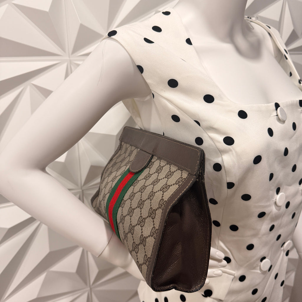 Gucci Vintage Ophidia Sherry Line Clutch