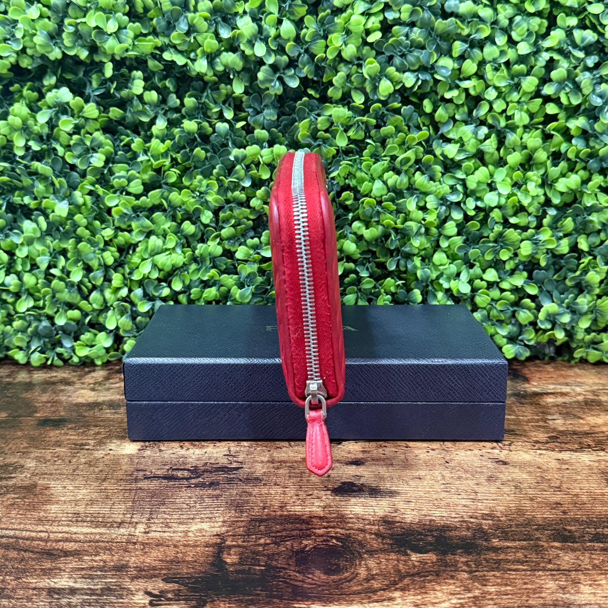 Prada Red Diagramme Wallet