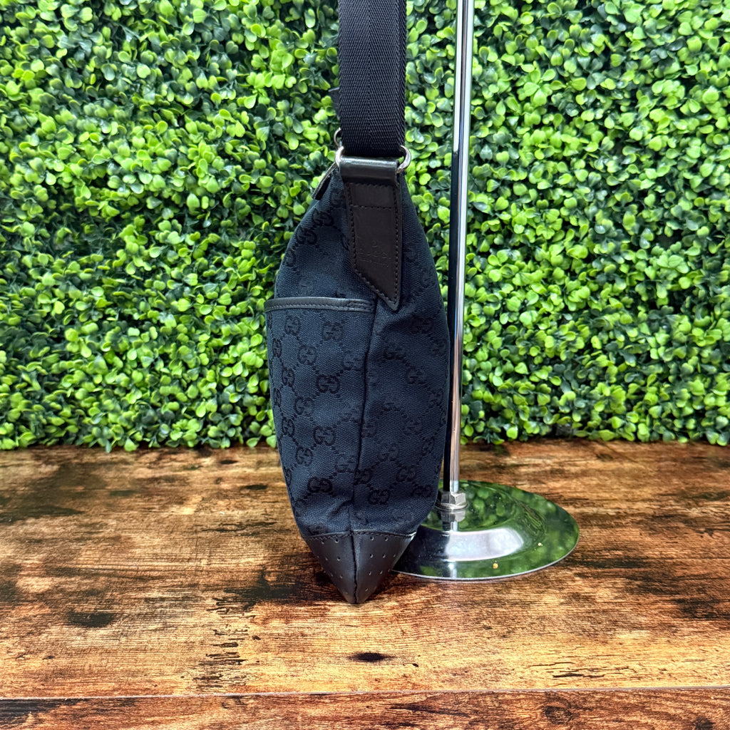 Gucci GG Black Canvas Messenger Crossbody