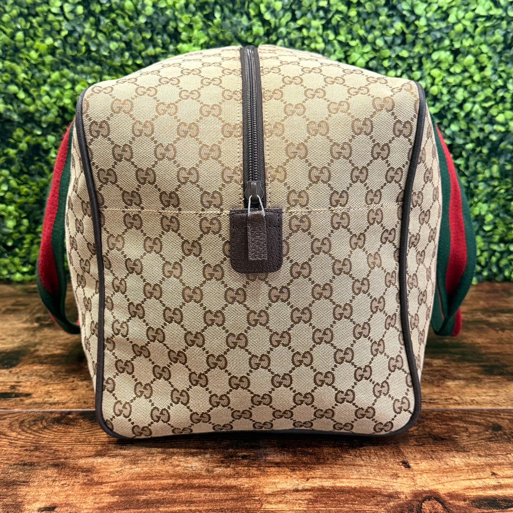 Gucci GG Canvas Web Duffle Bag