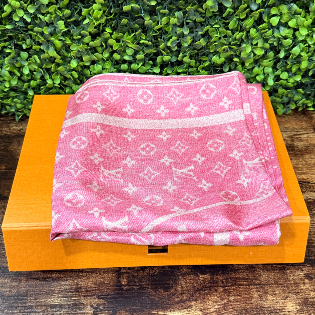 Louis Vuitton Denim Stamp Square 90 Pink