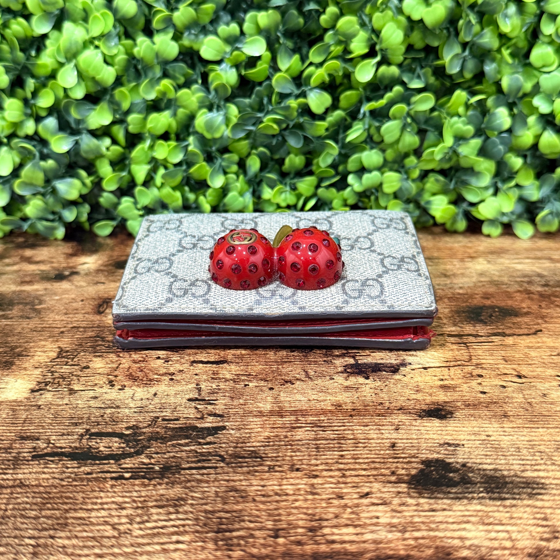 Gucci GG Supreme Cherry Compact Wallet