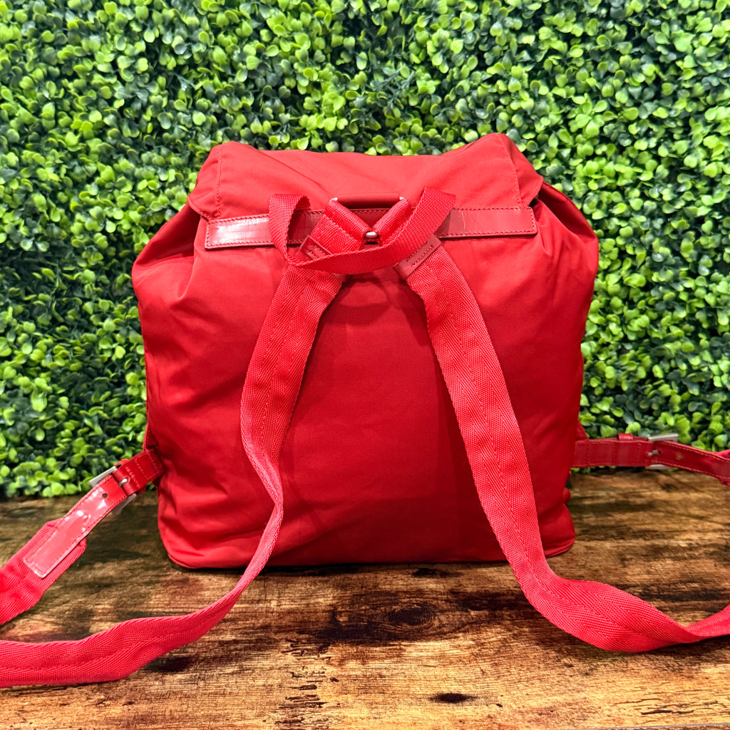 Prada Tessuto Vela Nylon Backpack Red