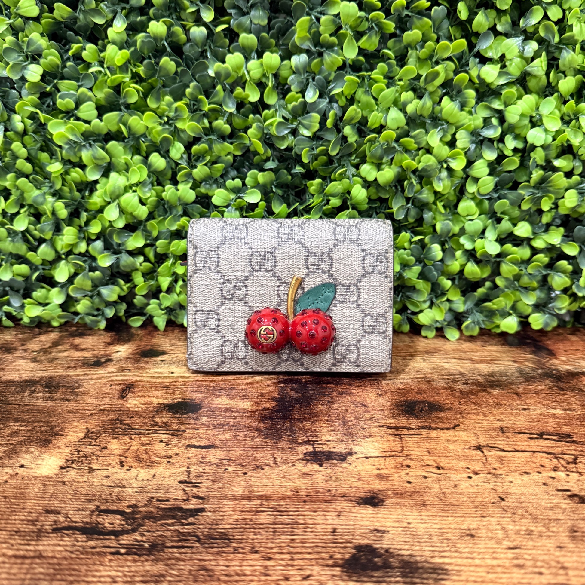 Gucci GG Supreme Cherry Compact Wallet