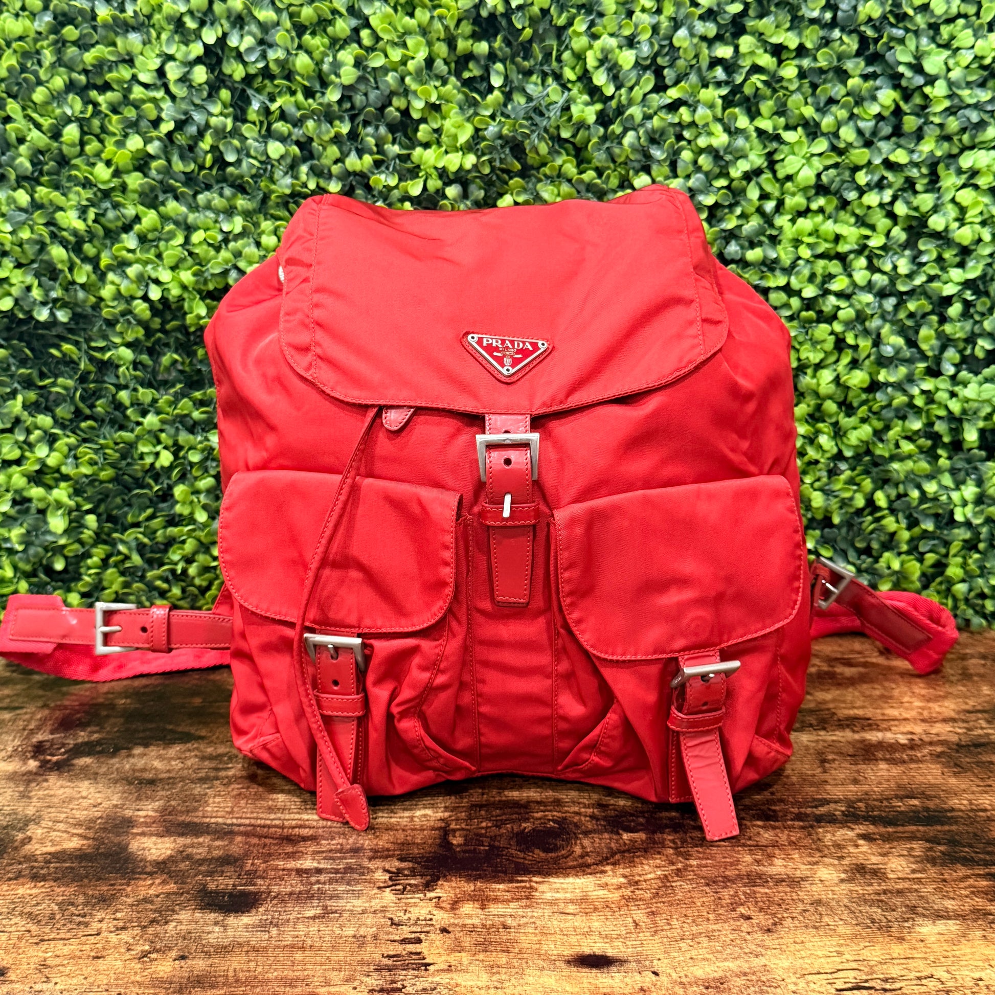 Prada Tessuto Vela Nylon Backpack Red