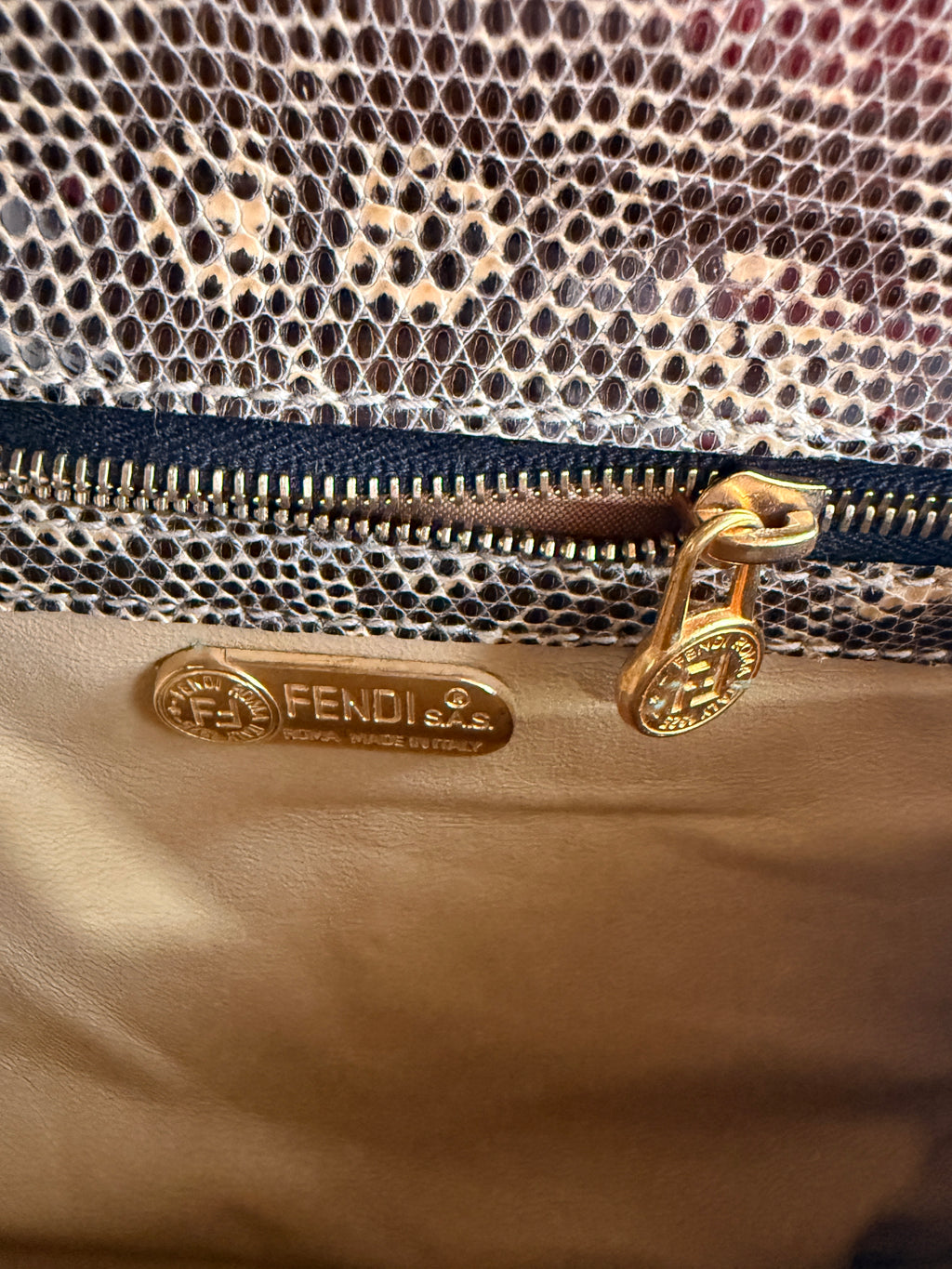 Fendi SAS Lizard Skin Handbag