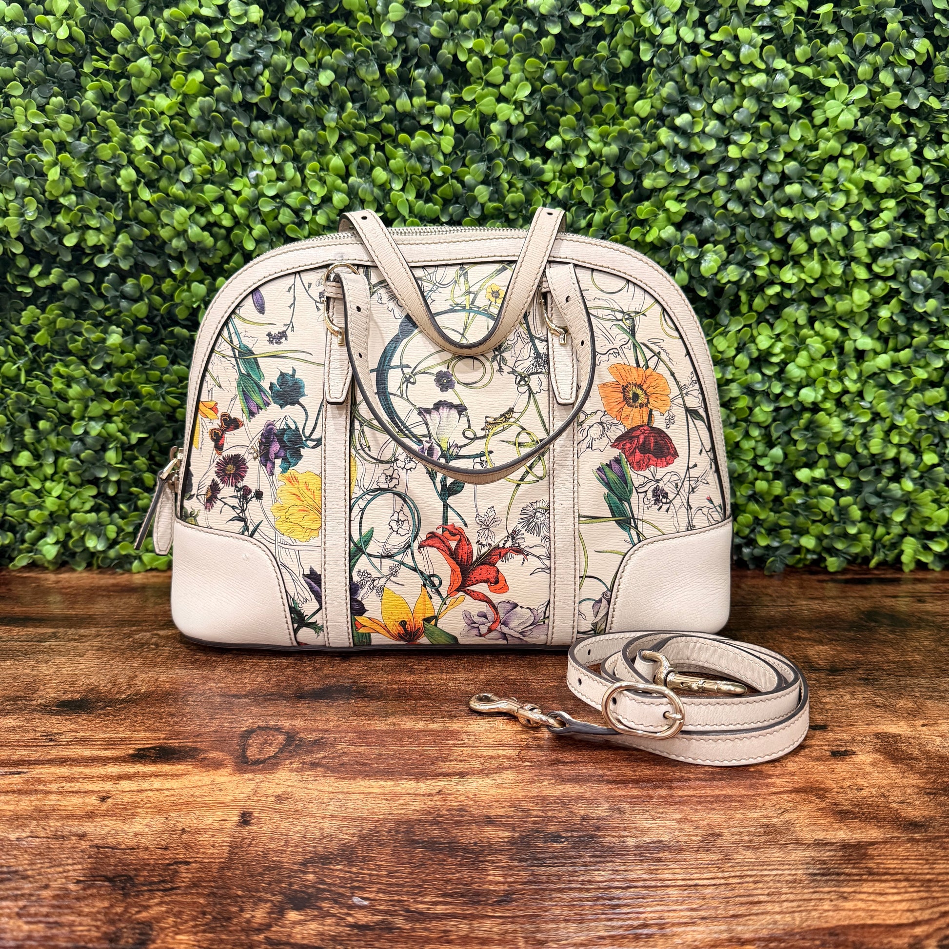 Gucci Floral Print Dome Bag