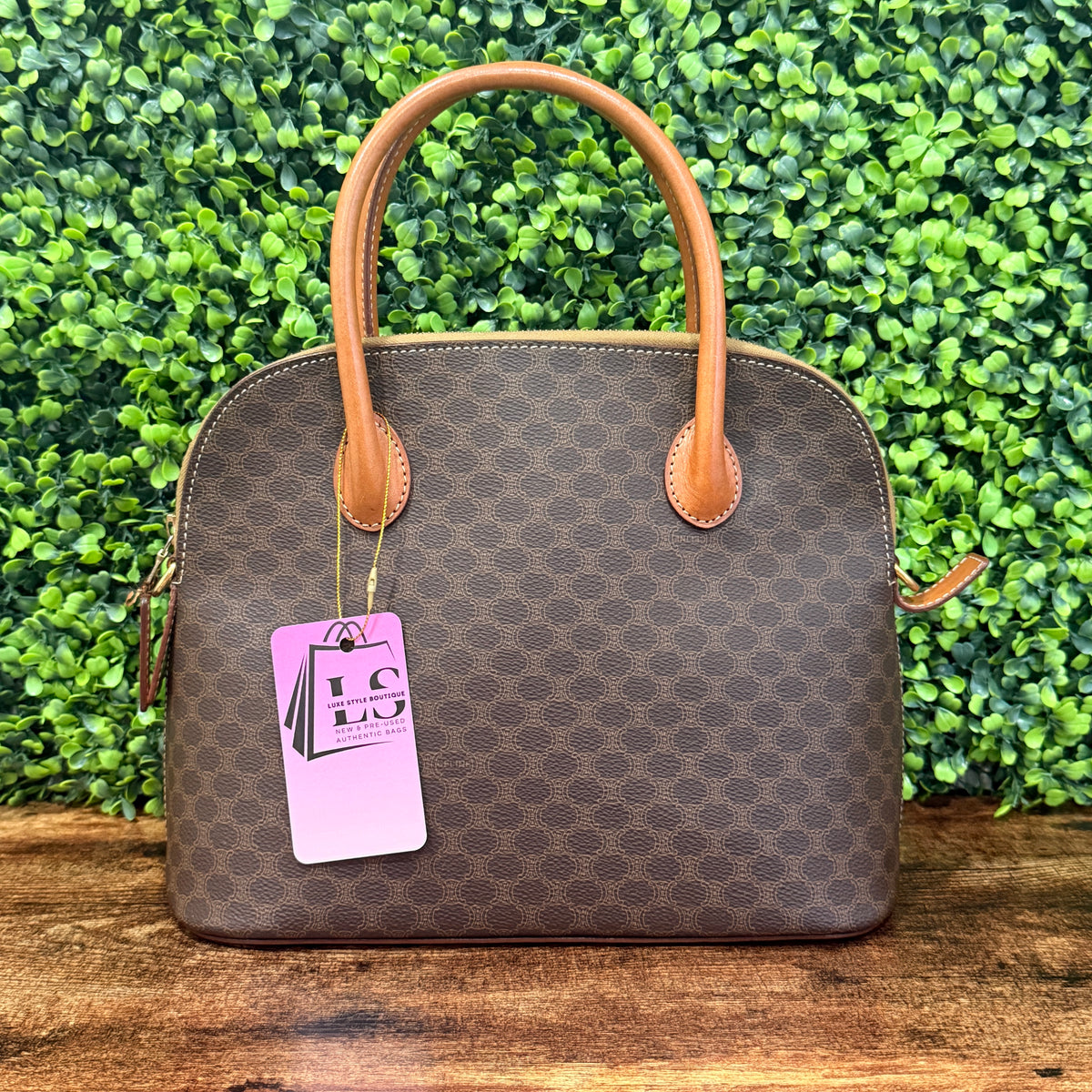 Celine Macadam Handbag Brown