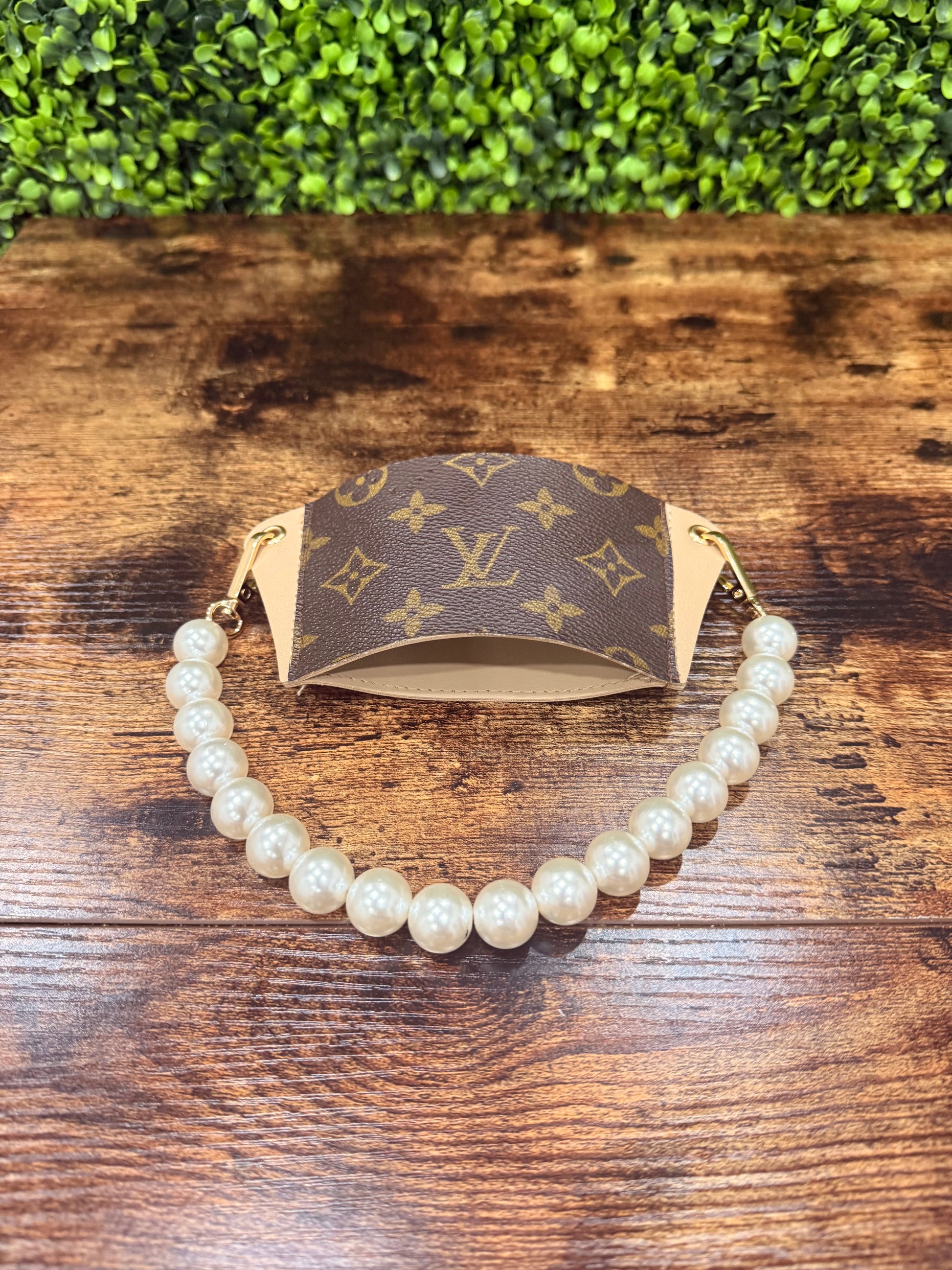 Repurposed Leather Canvas Cupholder