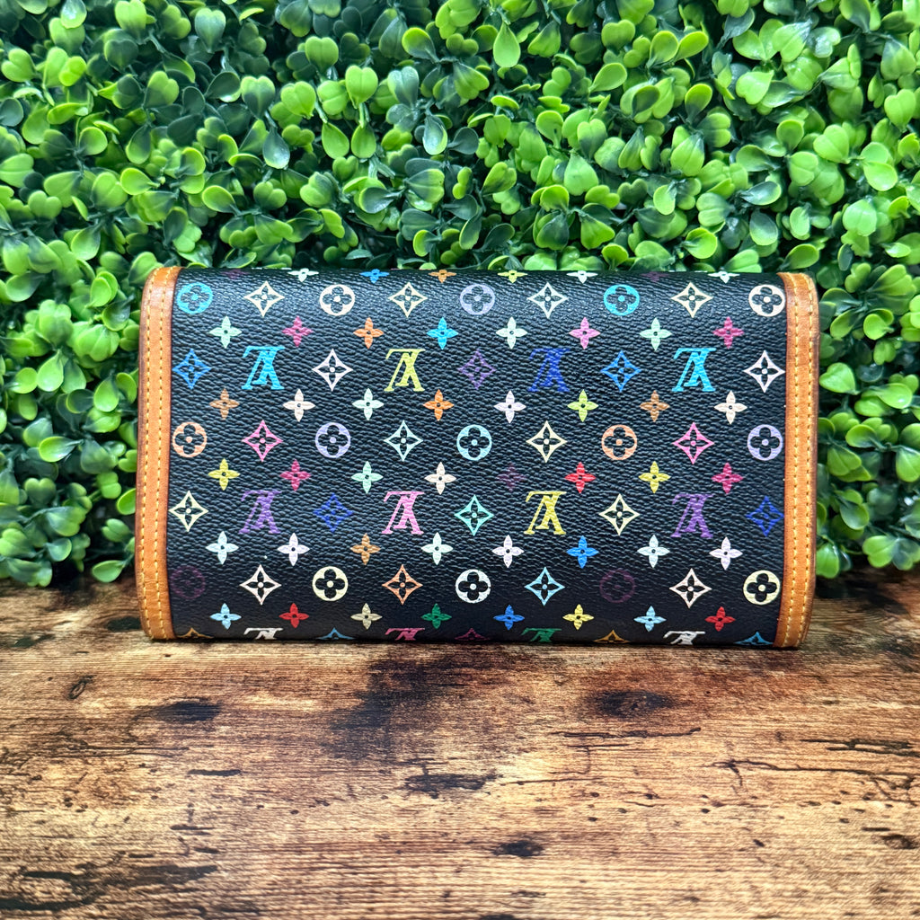 Louis Vuitton x Takashi Murakami Black Multicolor Wallet