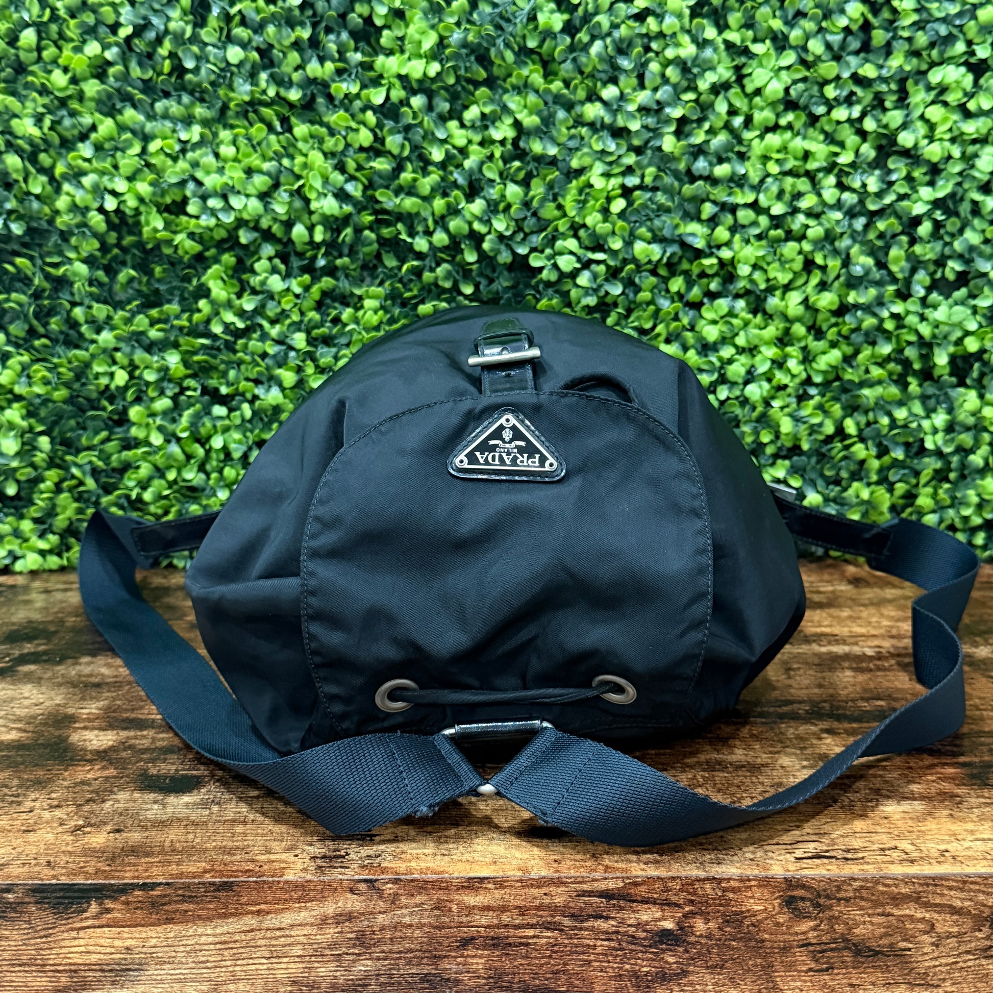 Prada Black Tessuto Drawstring Backpack