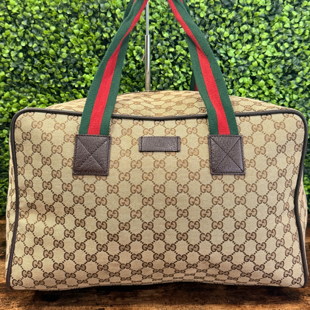 Gucci GG Canvas Web Duffle Bag