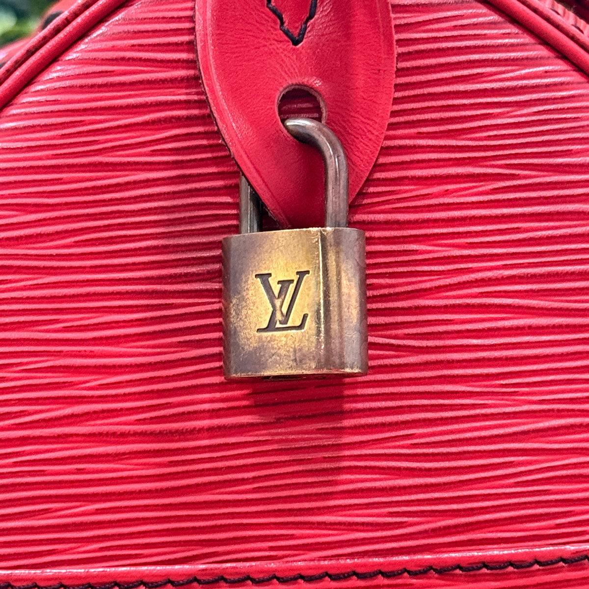 Louis Vuitton Red Speedy 30 Epi
