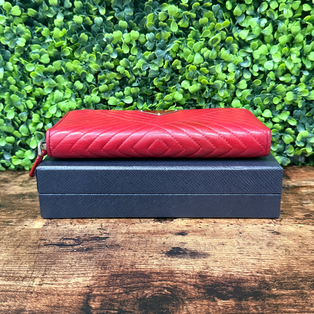 Prada Red Diagramme Wallet