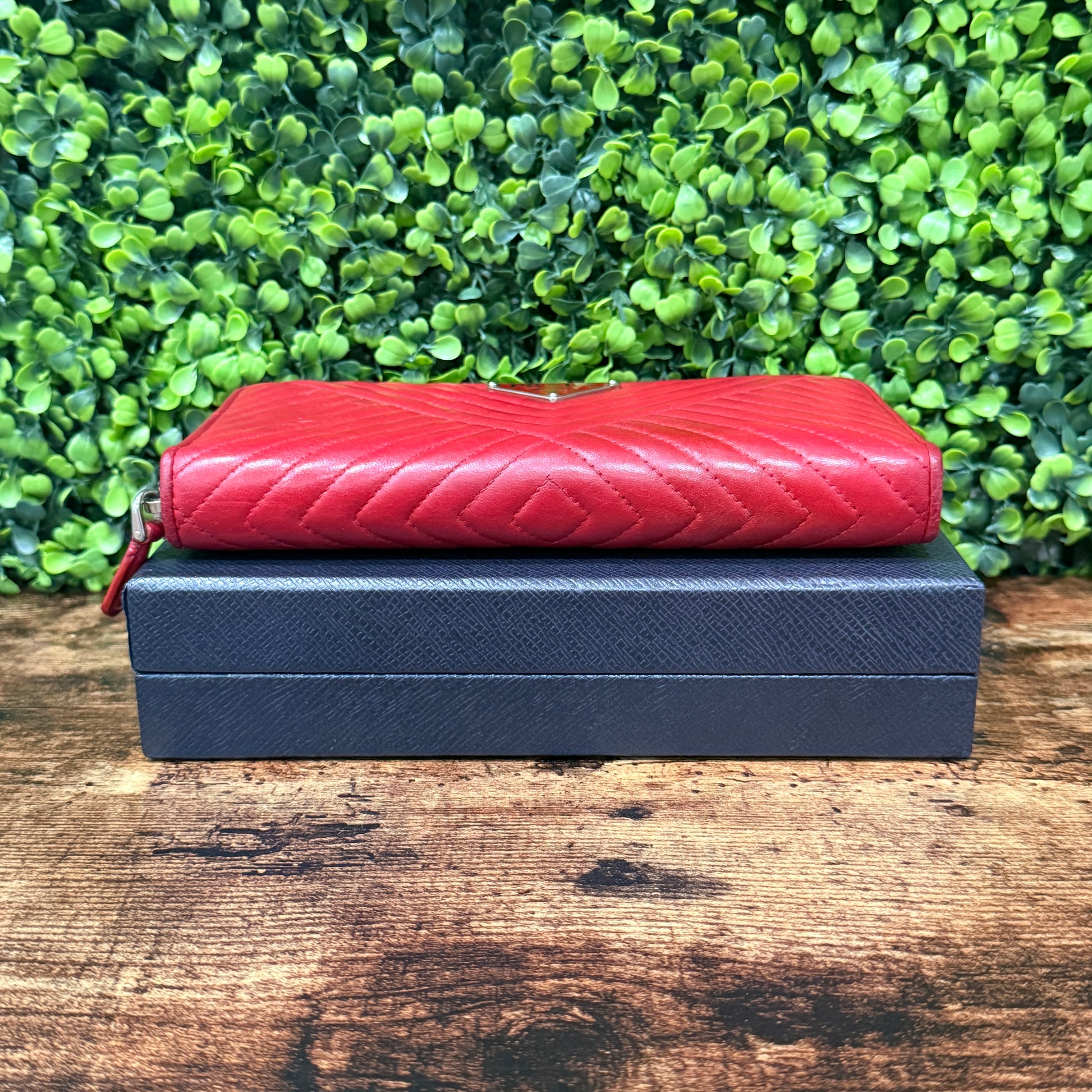Prada Red Diagramme Wallet