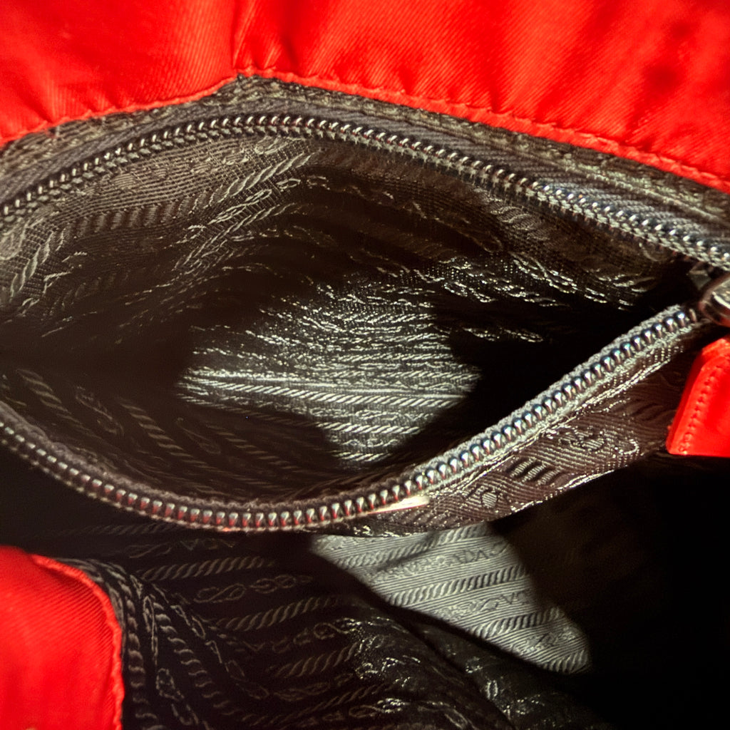 Prada Red Tessuto Drawstring Backpack