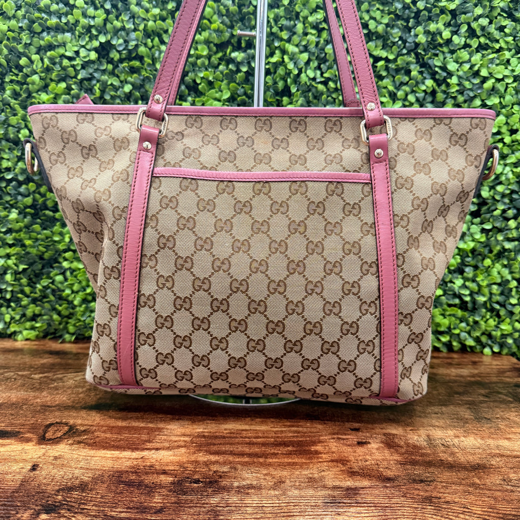 Gucci Canvas Bag Brown & Pink