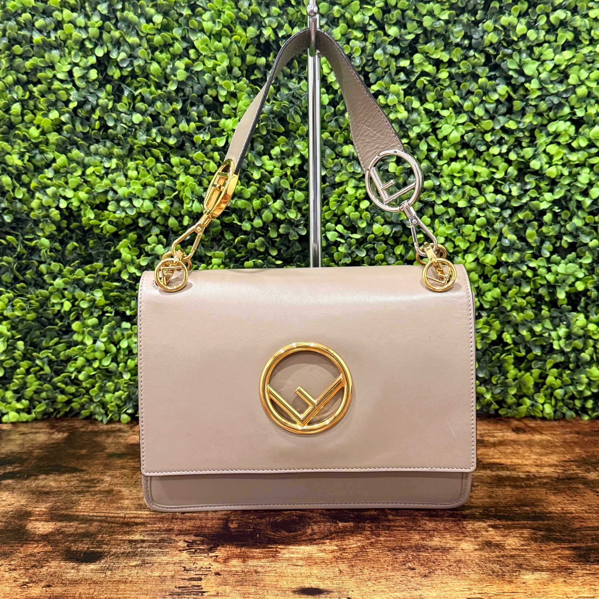 Fendi Kan I F Beige Shoulder Bag
