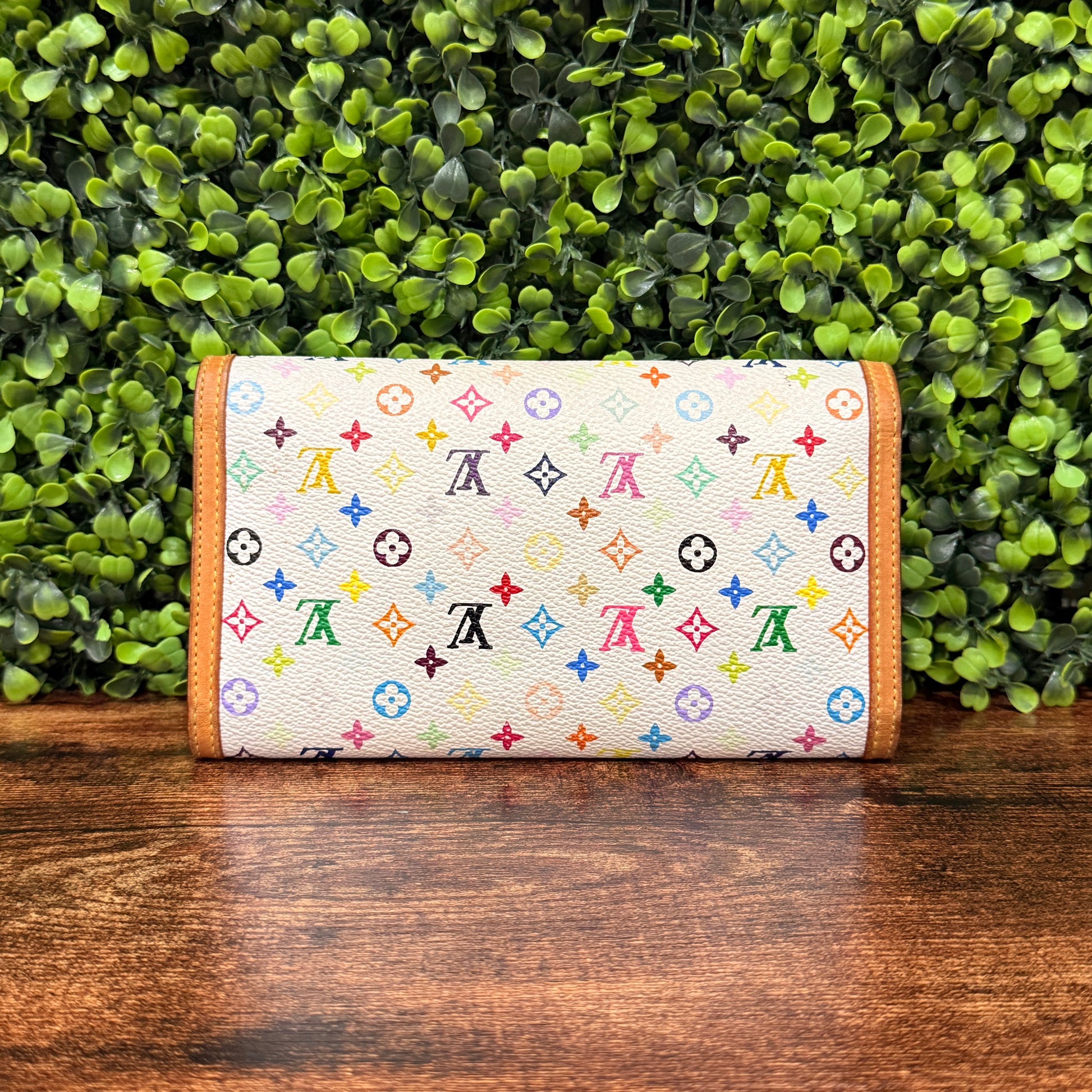 Louis Vuitton Wallet Murakami White Multicolor