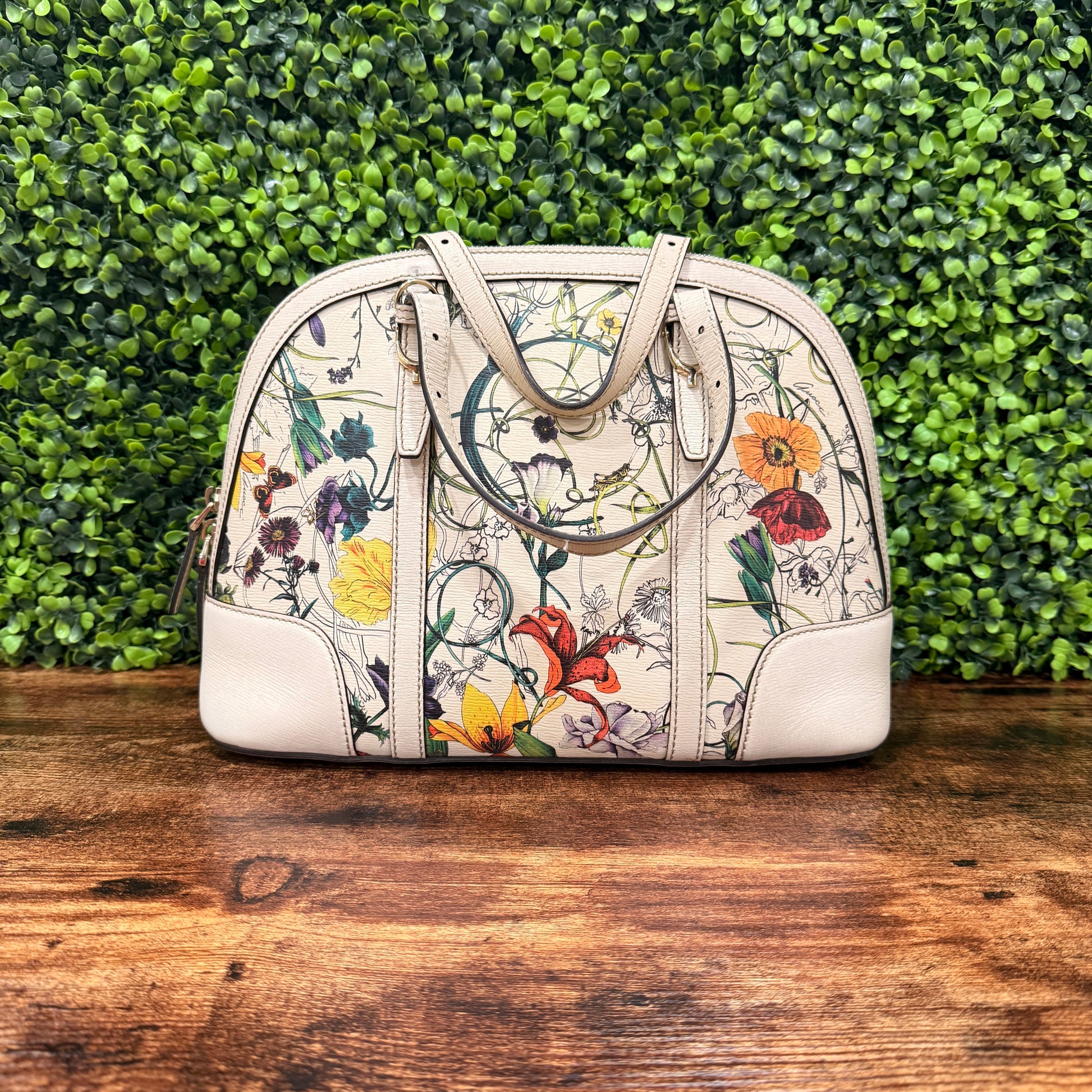 Gucci Floral Print Dome Bag