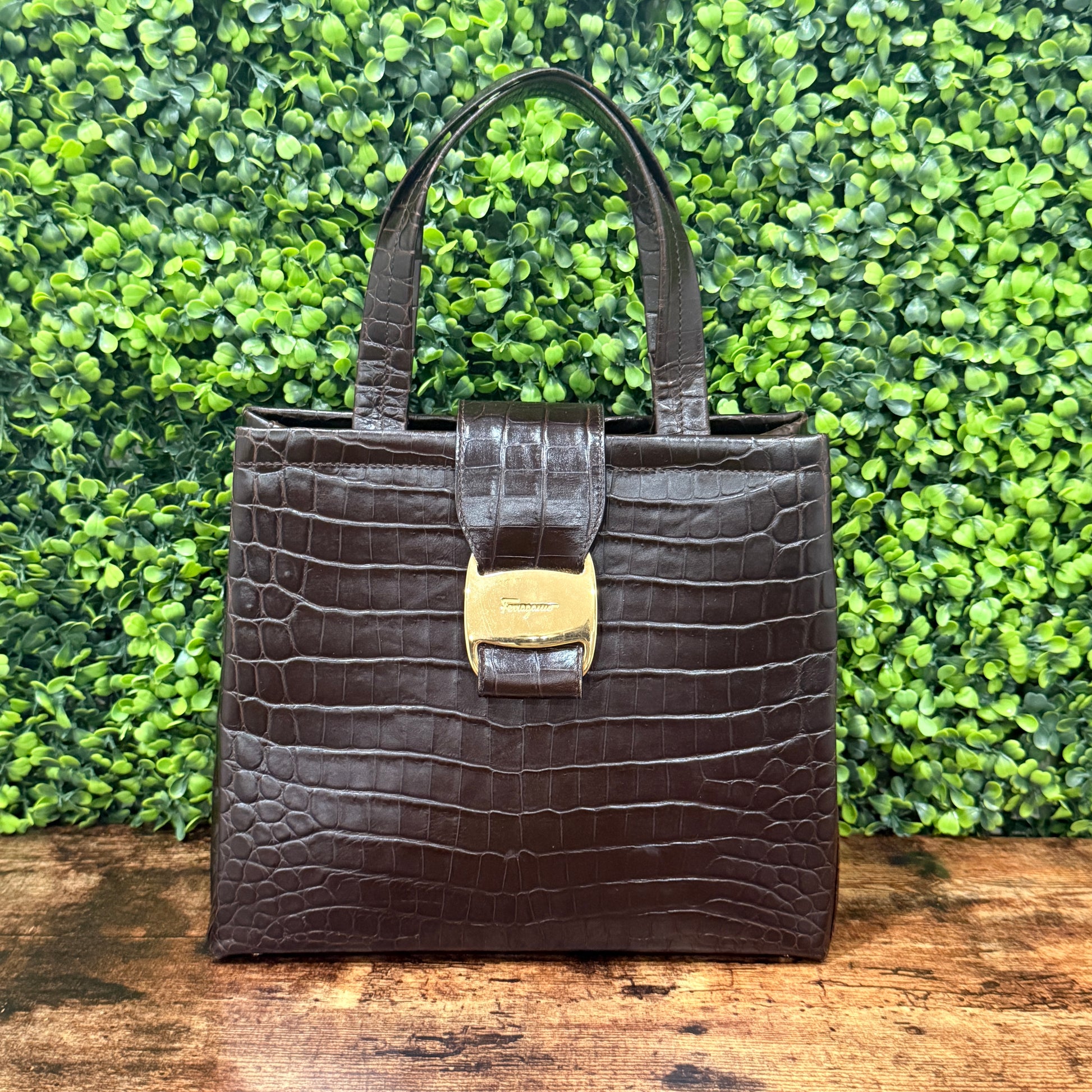 Salvatore Ferragamo Vera Leather Handbag