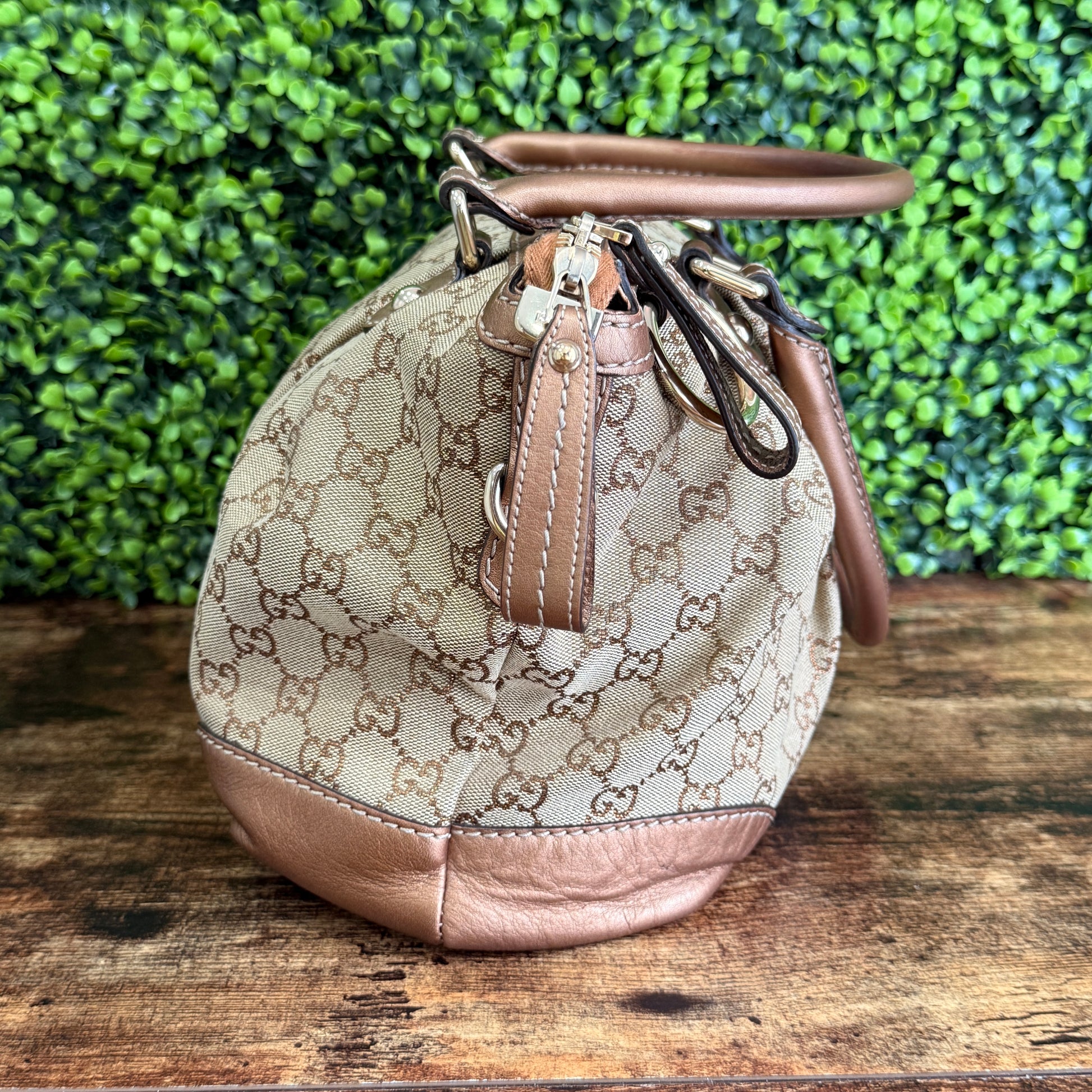 Gucci GG Canvas Sukey Satchel Bag