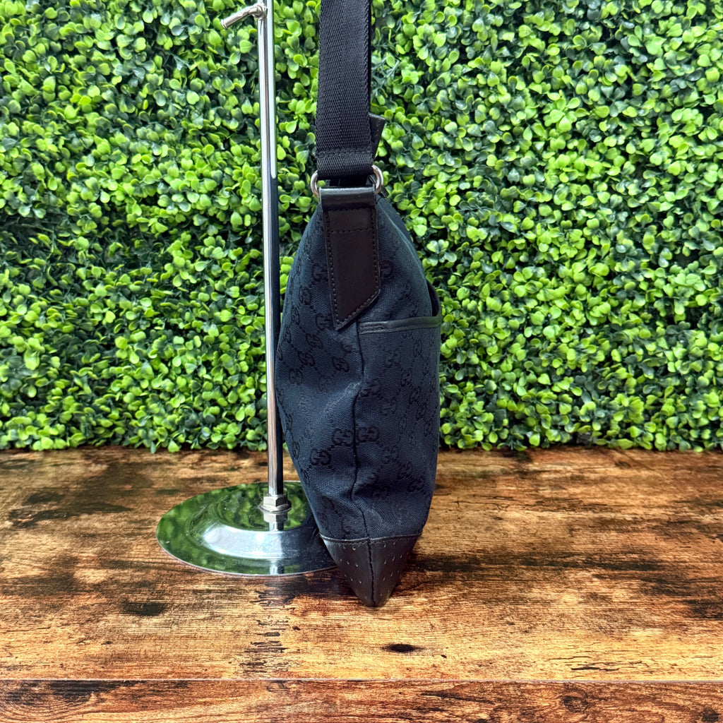 Gucci GG Black Canvas Messenger Crossbody